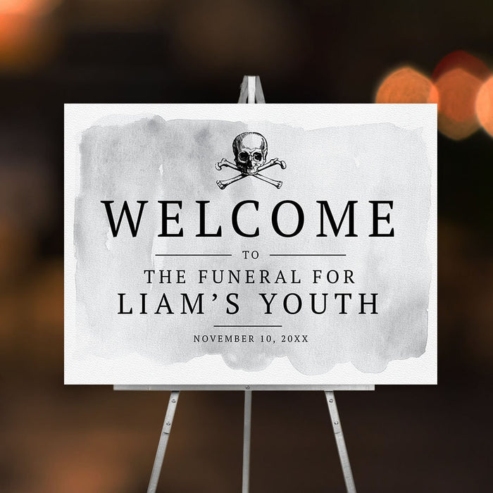 RIP Youth Welcome Sign Editable Template, Funeral For My Youth Printable Sign 24 X 18 Inches Digital Download, Death To My 20s Yard Sign