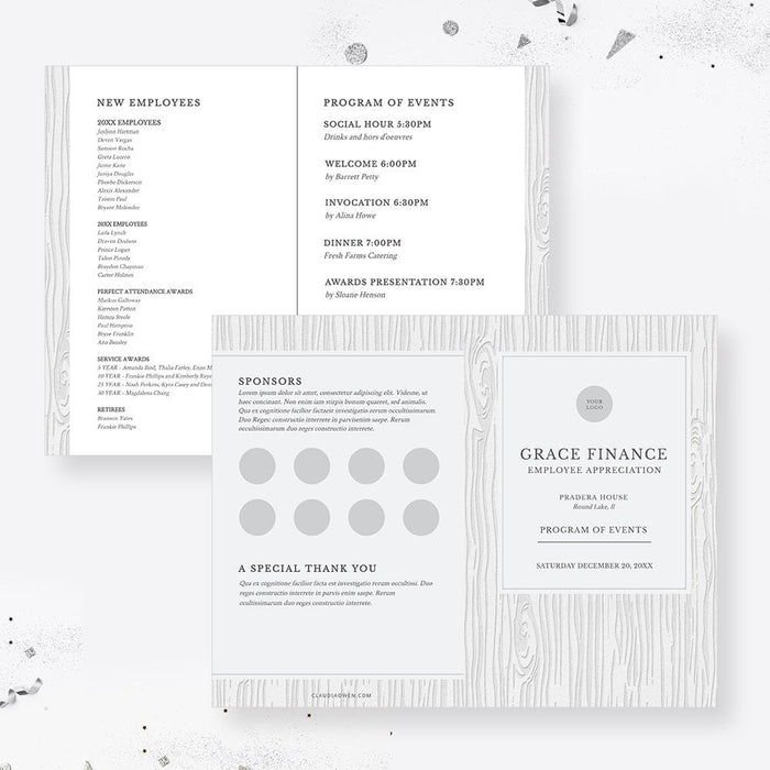 Personalized Business Program Editable Template, Order of Events Ceremony Program Digital Download, Employee Appreciation Program of Events