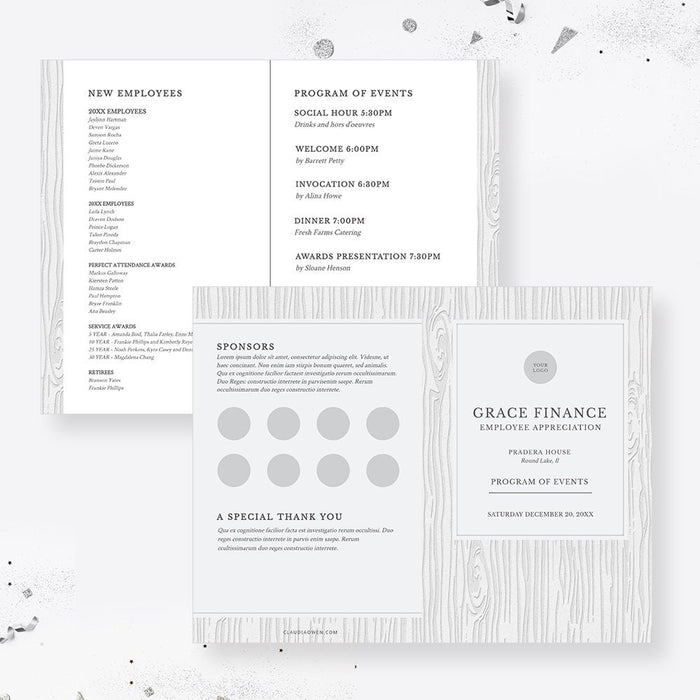 Event Program Digital Format Design Personalized Business Program Editable Template, Order of Events Cerem