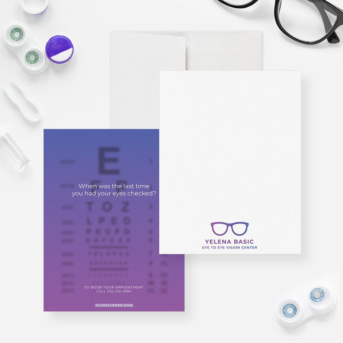 Optical Clinic Personalized Thank You Cards, Eye Clinic Cards, Eye Center Thank You Note, Professional Optometry Gifts, Optometric Tech Gift