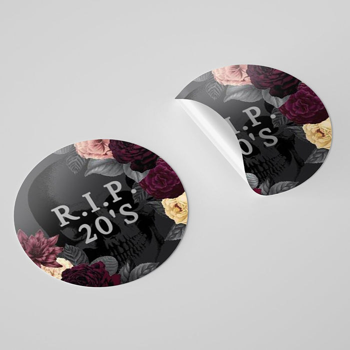 Printble Rip Large RIP 20s Sticker Editable Template, RIP 30s 40s 50s Funeral Birthday Pr