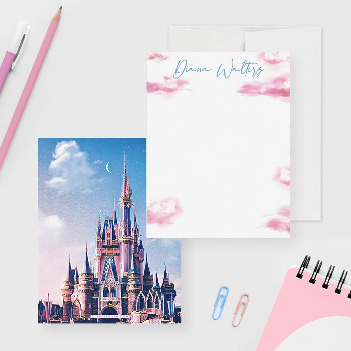Princess Castle Stationery Set, Fairytale Birthday Thank You cards, Princess Gifts for Girls, Castle Greeting Cards, Magic Kingdom Cards
