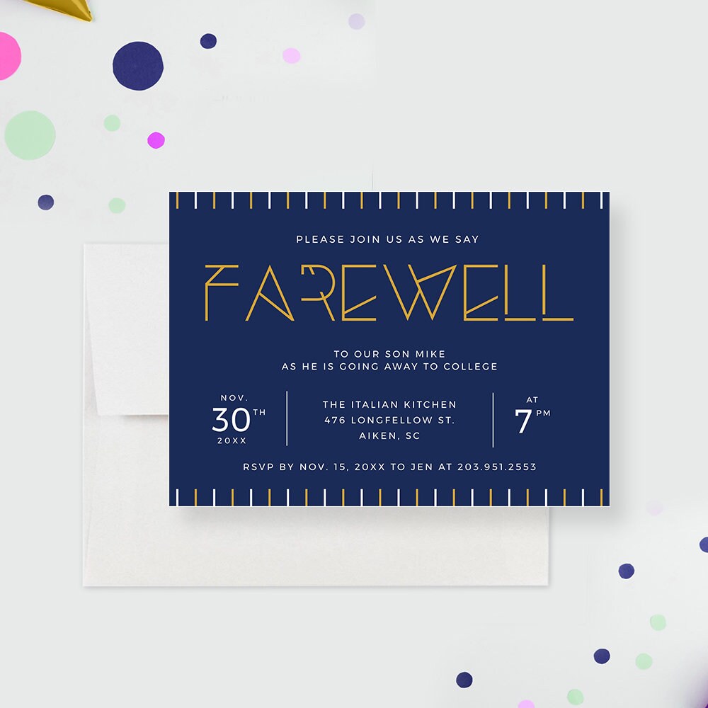 farewell invitation cards designs