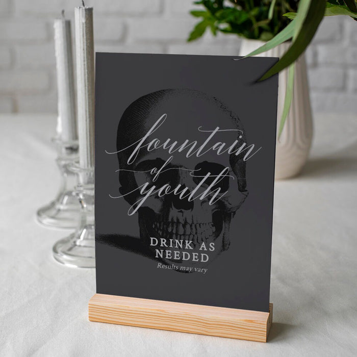 Fountain of Youth Table Sign Template, Goodbye Youth RIP 20s 5 x 7 Small Sign, 30th Birthday Printable Digital Download