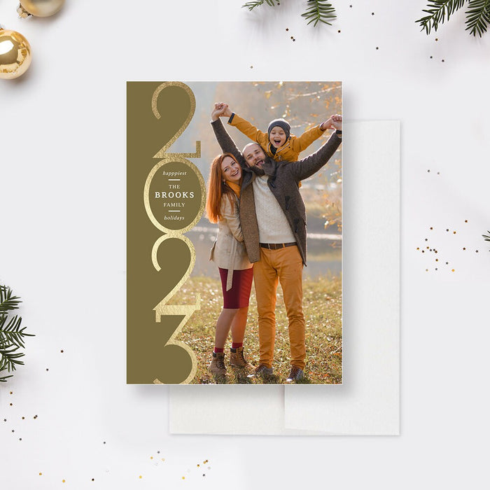 Personalized Family Holiday Cards with Photo, 2024 Photo Christmas Cards Editable Template, 2023 Happy New Year Printable Cards