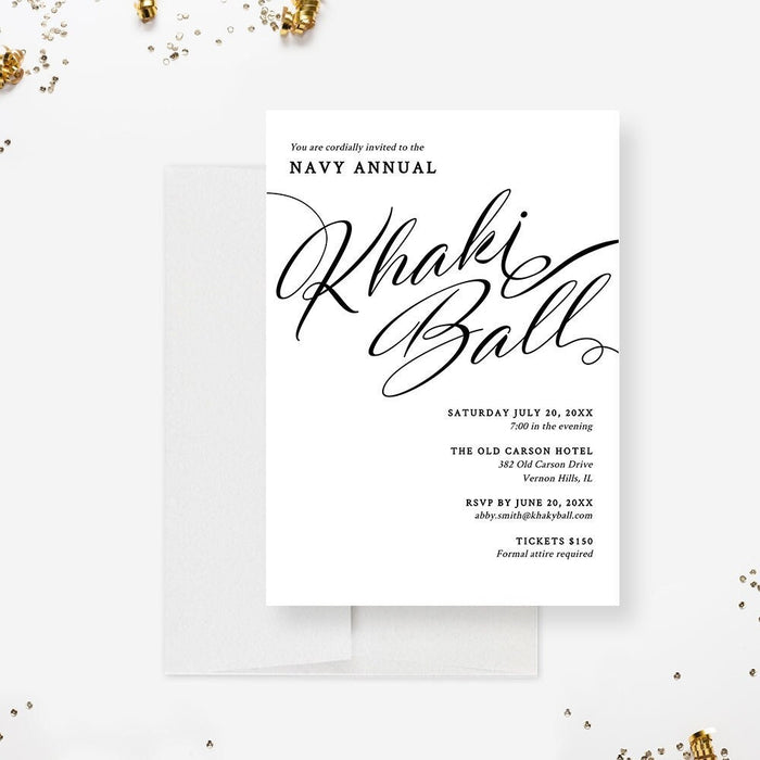 Khaki Ball Party Invitation Editable Template, US Navy Chiefs Party Invites, Military Ball Printable Digital Download, Ball Invite Party