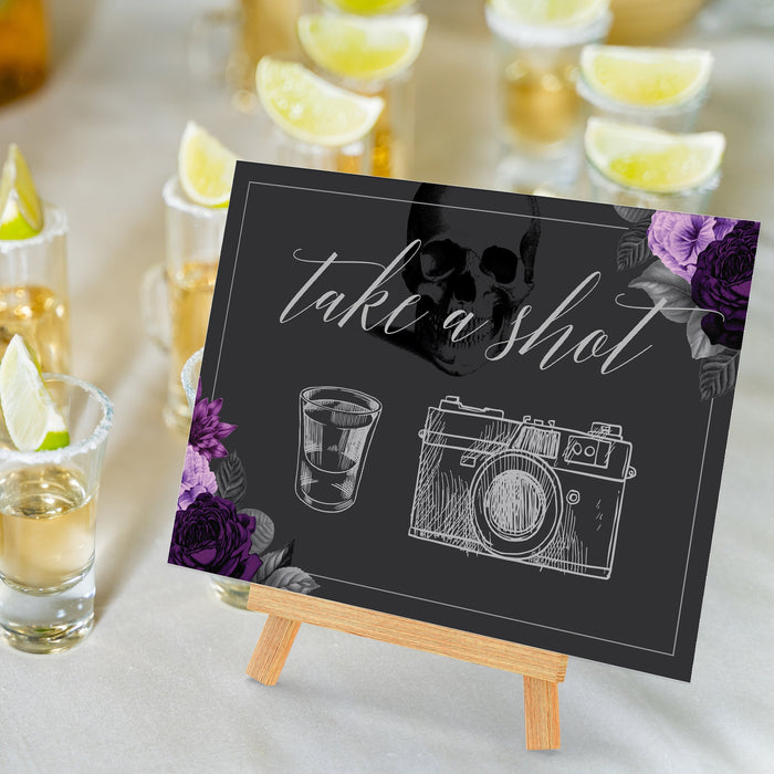 Death To My 20s Take a Shot Table Sign Digital Download, Cards and Gifts Sign for Halloween Party, Printable Dessert Table Sign