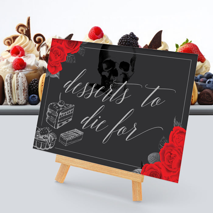 Death To My 20s Table Sign Digital Download Red Roses, Take a Shot Sign, Cards and Gifts Halloween Party Sign, Printable Dessert Table Sign