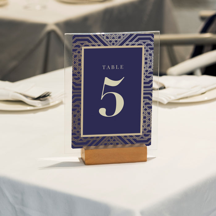 a table with a table number on it