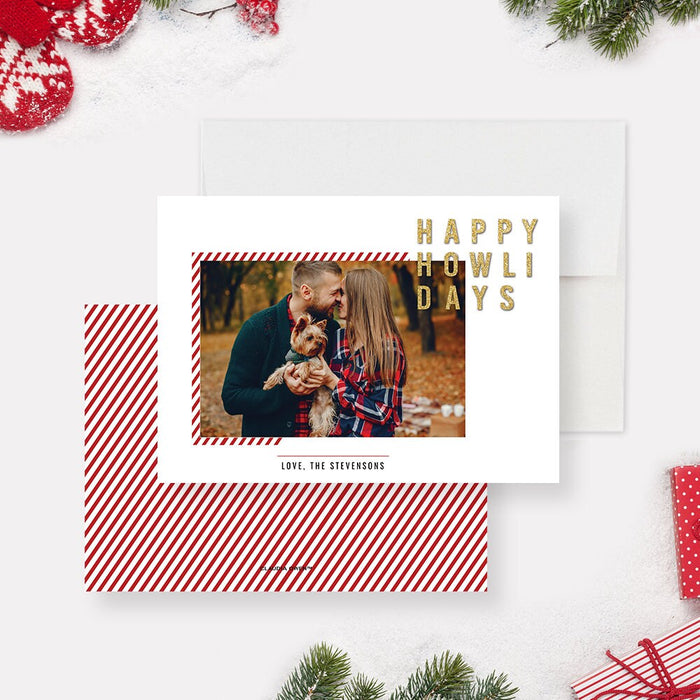 Happy Howlidays Dog Christmas Card Editable Template, Dog Mom Dad Printable Digital Download, Pet Holiday Card With Photo, Dog Lover