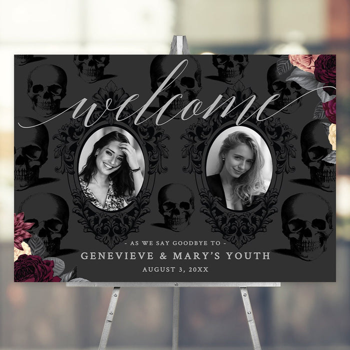 Welcome Sign With 2 Photos Editable Template, RIP Twenties Printable Sign, Death to my Twenties Digital Download Sign, RIP 20s 30s 40s 50s