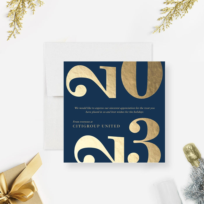 Elegant Holiday Greeting Cards, Corporate Company Christmas Card, Personalized Business Greeting Card 2024, Elegant Office Holiday Card 2023