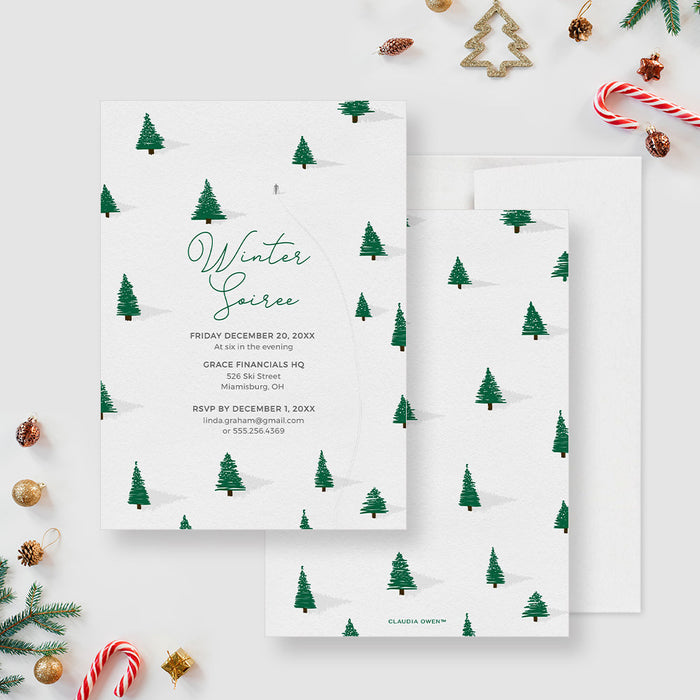 Winter Soiree Holiday Party Invitation Editable Template, Christmas Printable Invites Digital Download, Winter Birthday Party