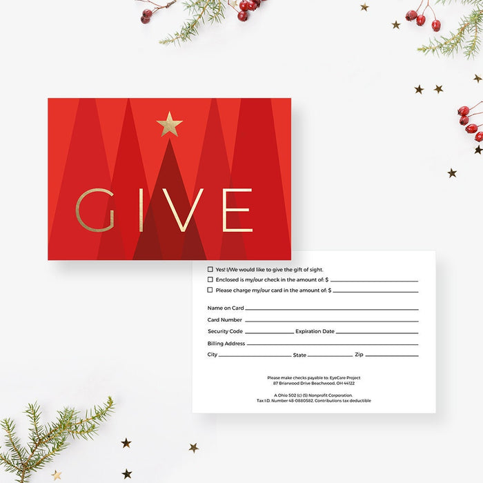 Holiday Donation Response Card Template Digital Download