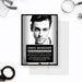 Mugshot style bachelor party invitation with a large black and white photo and dark information panel.