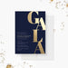 Navy and gold gala fundraiser invitation template set