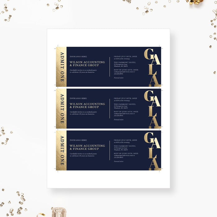 Editable Gala Fundraiser Invitation Template Set