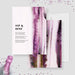 Sip and Dine invitation front and coordinating purple and burgundy watercolor back.