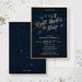Starry Night Sweet 16 printable invitation template with celestial gold stars for a magical teen birthday party