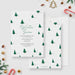 Digital winter soiree invitation featuring green Christmas trees on a white background, perfect for holiday parties and seasonal events.